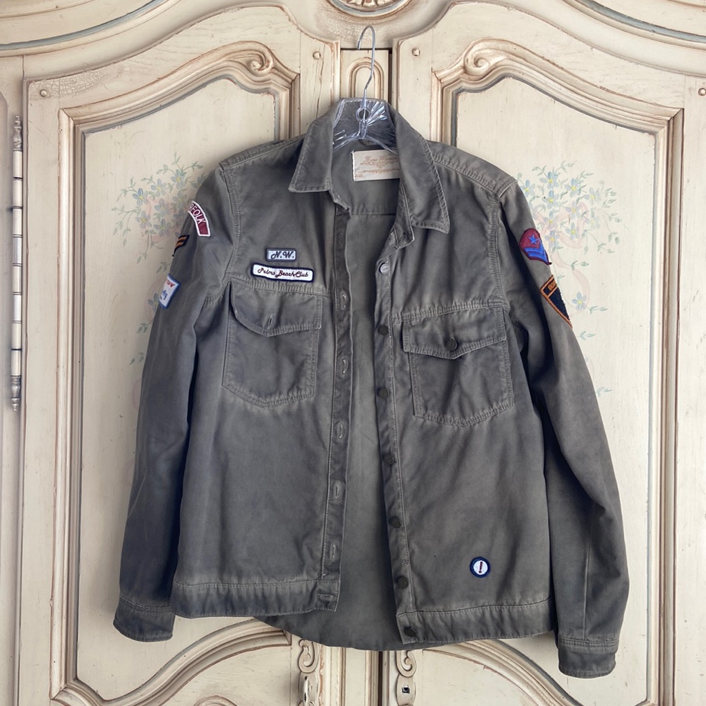 Zara Army Patch Jacket / Button Down